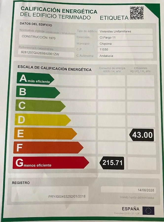 Сasa de vacaciones Villa Casa Santuario de Regla Chipiona